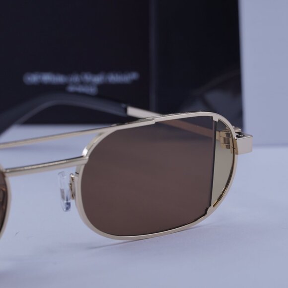 Off-White OERI14H LYNN 7664 Oval Sunglasses – Gold/Brown main image 8